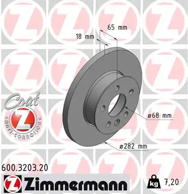Тормозные диски ZIMMERMANN 600.3203.20