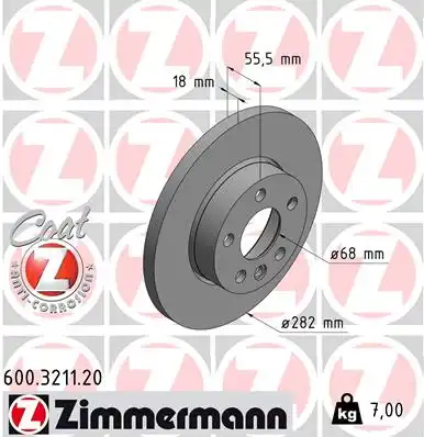 Тормозные диски ZIMMERMANN 600.3211.20