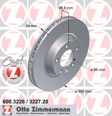 Тормозные диски ZIMMERMANN 600.3227.20