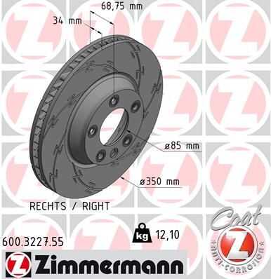 Диск тормозной ZIMMERMANN 600.3227.55
