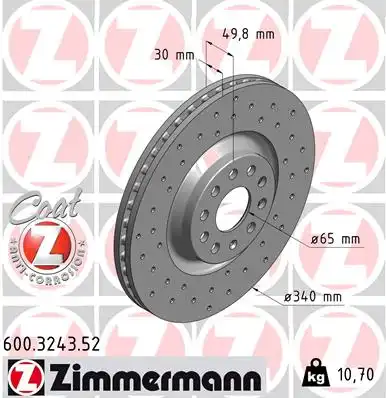 Тормозные диски ZIMMERMANN 600.3243.52