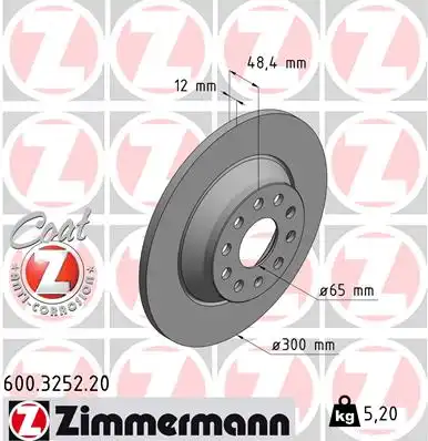 Тормозные диски ZIMMERMANN 600.3252.20