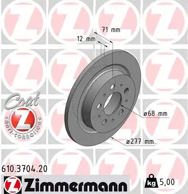Тормозные диски ZIMMERMANN 610.3704.20