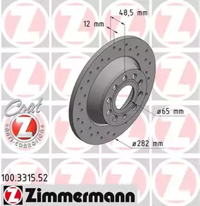 Тормозные диски ZIMMERMANN 100.3315.52