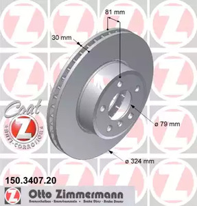 Тормозной диск ZIMMERMANN 150.3407.20