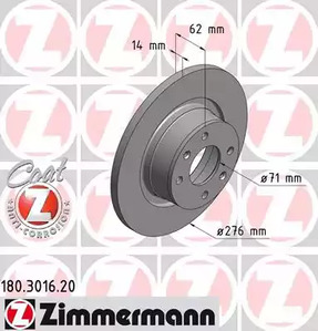 Тормозные диски ZIMMERMANN 180.3016.20