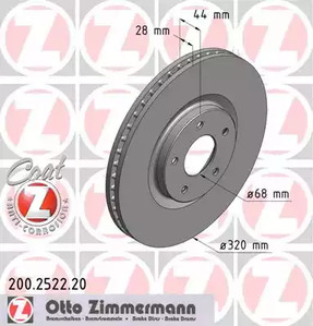 Тормозные диски ZIMMERMANN 200.2522.20