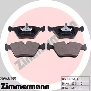 Комплект тормозных колодок дискового тормоза ZIMMERMANN 20968.195.1