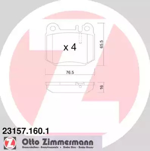 Комплект тормозных колодок дискового тормоза ZIMMERMANN 23157.160.1