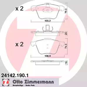 Колодки тормозные дисковые ZIMMERMANN 24142.190.1
