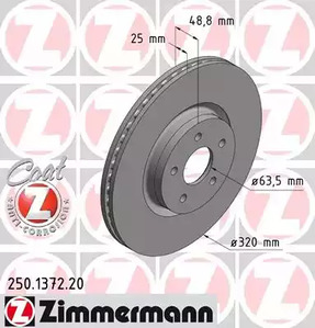 Тормозные диски ZIMMERMANN 250.1372.20