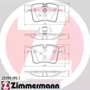 Колодки тормозные дисковые ZIMMERMANN 25199.195.1