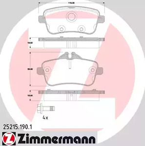 Тормозные колодки ZIMMERMANN 25215.190.1