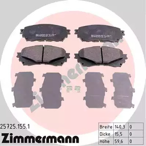 Колодки тормозные ZIMMERMANN 25725.155.1
