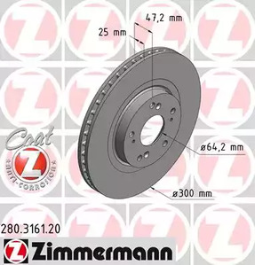 Тормозные диски ZIMMERMANN 280.3161.20