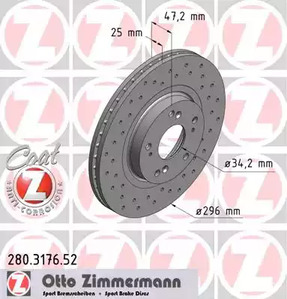 Тормозные диски ZIMMERMANN 280.3176.52