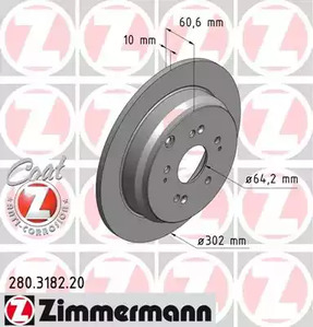 Тормозные диски ZIMMERMANN 280.3182.20