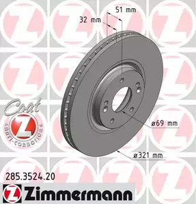 Тормозные диски ZIMMERMANN 285.3524.20