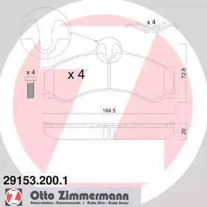 Колодки тормозные дисковые ZIMMERMANN 29153.200.1