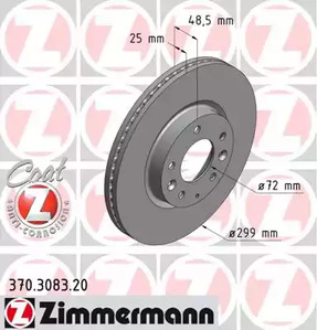 Тормозные диски ZIMMERMANN 370.3083.20