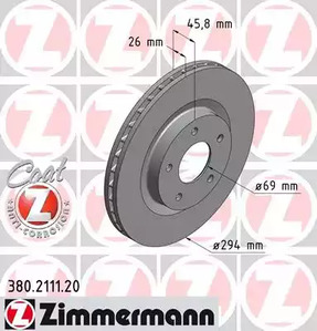 Тормозные диски ZIMMERMANN 380.2111.20