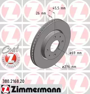 Тормозные диски ZIMMERMANN 380.2168.20