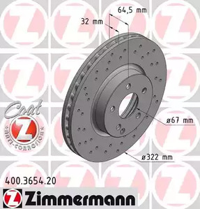 Тормозные диски ZIMMERMANN 400.3654.20
