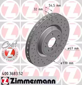 Тормозные диски ZIMMERMANN 400.3683.52