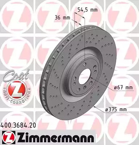 Тормозные диски ZIMMERMANN 400.3684.20