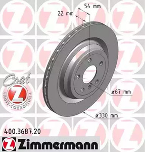 Тормозные диски ZIMMERMANN 400.3687.20