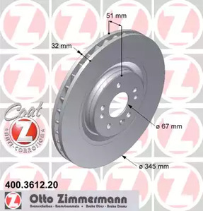 Тормозные диски ZIMMERMANN 400.3612.20
