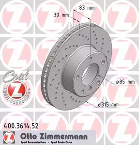 Тормозные диски ZIMMERMANN 400.3614.52