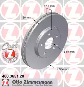 Тормозные диски ZIMMERMANN 400.3651.20