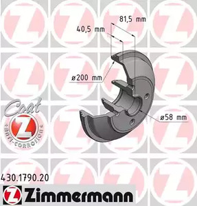 Барабан тормозной ZIMMERMANN 430.1790.20