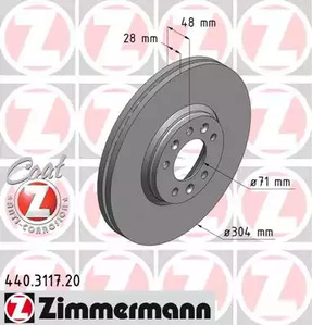 Тормозные диски ZIMMERMANN 440.3117.20