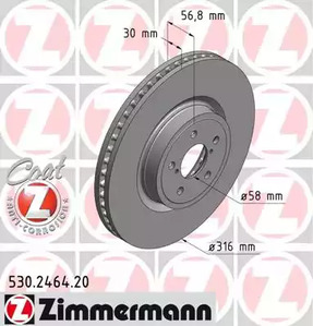 Тормозные диски ZIMMERMANN 530.2464.20