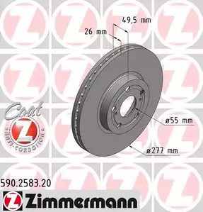 Тормозные диски ZIMMERMANN 590.2583.20
