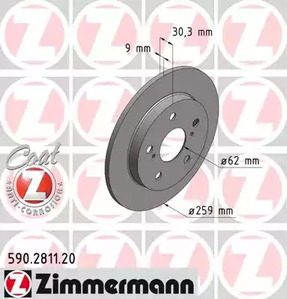 Тормозные диски ZIMMERMANN 590.2811.20