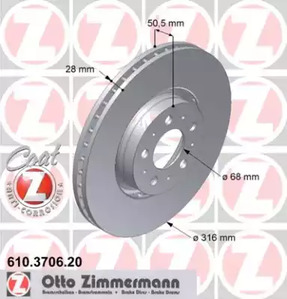 Тормозные диски ZIMMERMANN 610.3706.20